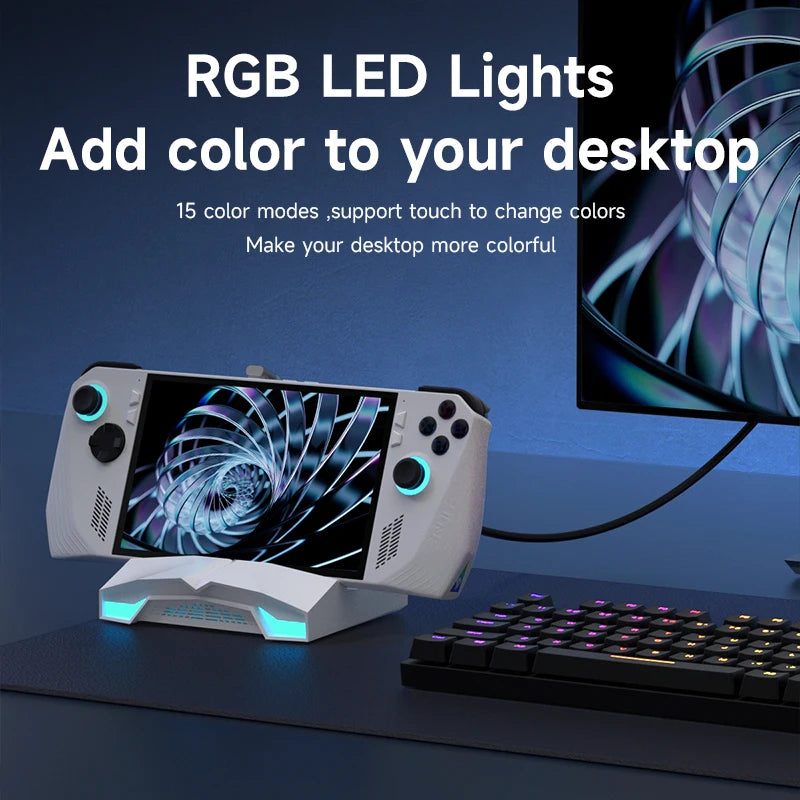 ROG Ally/Steam Deck/Switch/Oled Dock 6 in 1 Universal Docking Station with 4K HDMI 2.5G RJ45 100W PD RGB Light USB C Hub