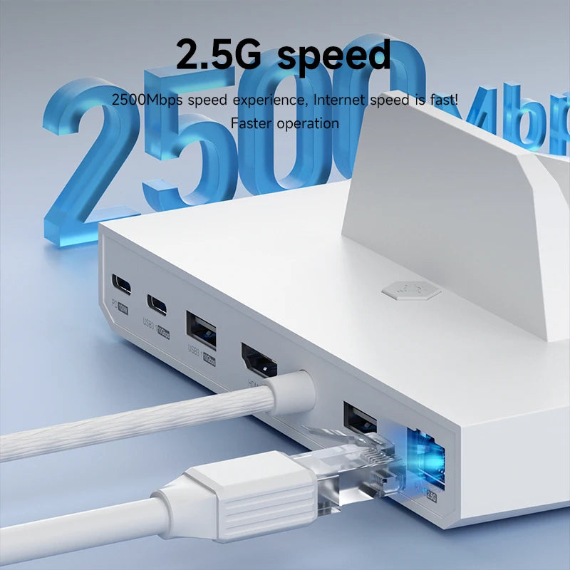 ROG Ally/Steam Deck/Switch/Oled Dock 6 in 1 Universal Docking Station with 4K HDMI 2.5G RJ45 100W PD RGB Light USB C Hub